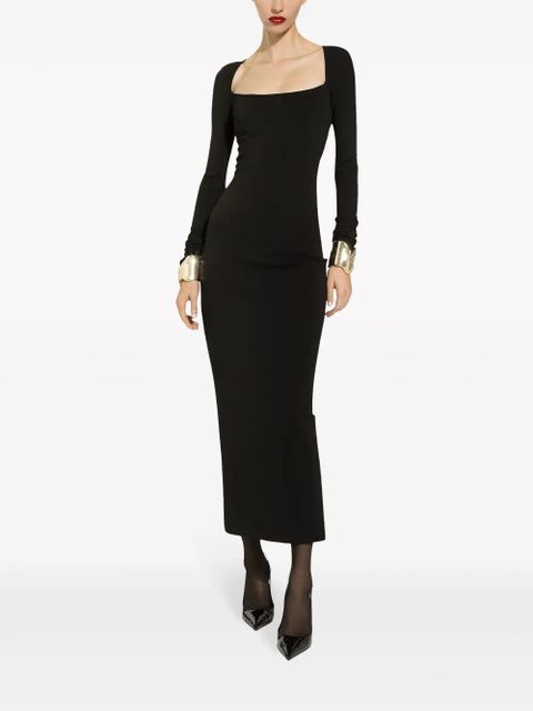 Dolce & Gabbana long-sleeve square-neck midi dress - Black - zdjęcie produktu nr 2