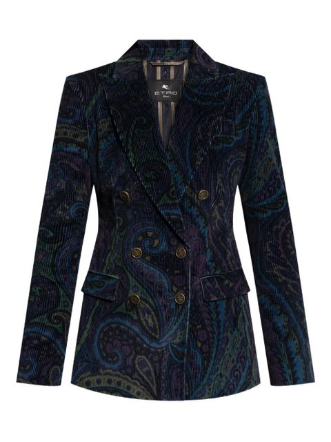 ETRO corduroy double-breasted blazer - Blue - zdjęcie produktu nr 1