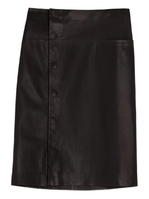 LEMAIRE snap-fastening leather skirt - Black - zdjęcie produktu nr 1