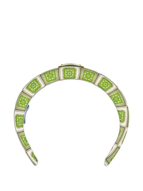Prada geometric-pattern headband - Green