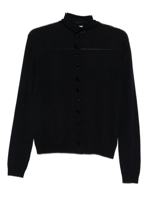 KHAITE high-neck buttoned cardigan - Black