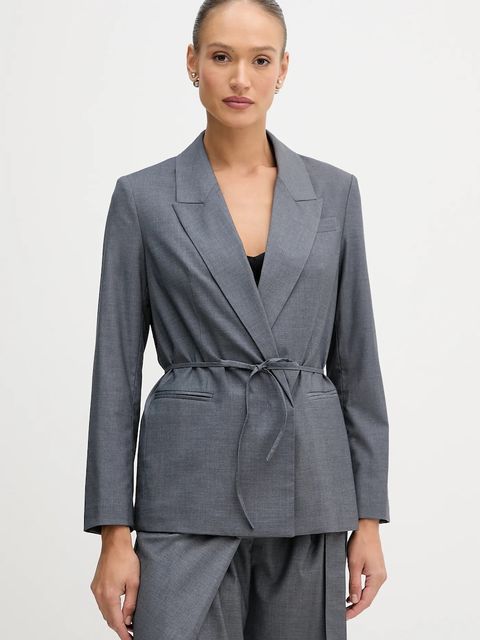 Sisley marynarka kolor szary dwurzędowa gładka 2K2KLW03C