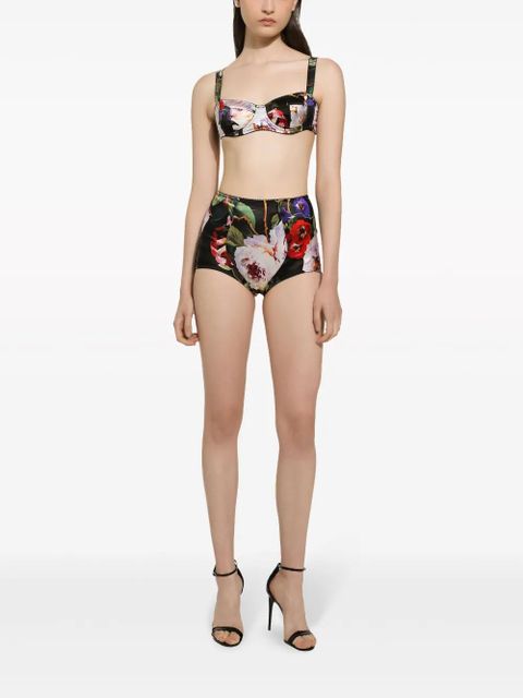 Dolce & Gabbana floral-print silk blend briefs - Black - zdjęcie produktu nr 2