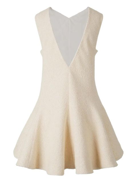 KHAITE V-back flared skater dress - Neutrals