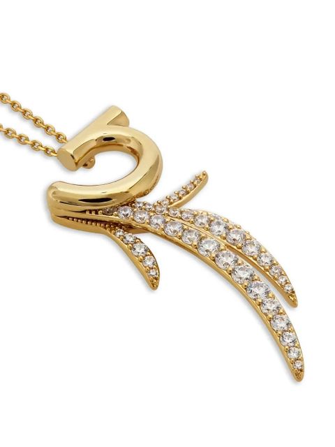 Ferragamo crystal-embellished pendant necklace - Gold - zdjęcie produktu nr 2