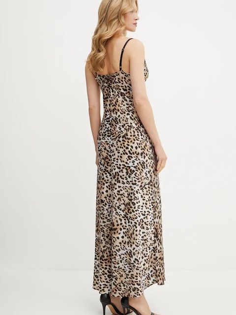 Guess sukienka ADLE kolor beżowy maxi rozkloszowana W5GT10 WF1T2 - zdjęcie produktu nr 2