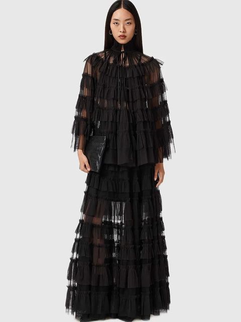 AllSaints bluzka damska kolor czarny gładka W018PD - zdjęcie produktu nr 2