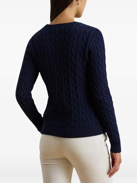 Lauren Ralph Lauren cable-knit crew-neck jumper - Blue