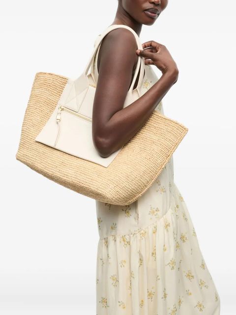 GANNI medium raffia tote bag - Neutrals - zdjęcie produktu nr 2