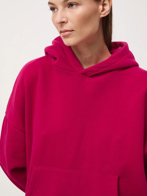 Medicine bluza damska kolor czerwony z kapturem gładka