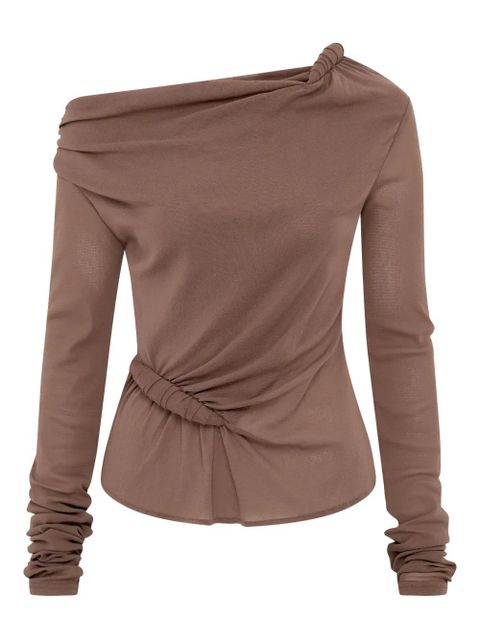 Paris Georgia Croissant long-sleeve knot-detail top - Brown - zdjęcie produktu nr 1