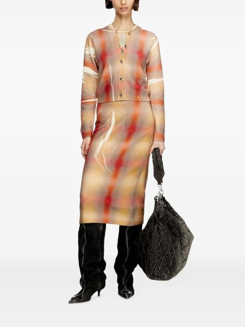 Diesel M-Chloty silver button check cardigan - Neutrals - zdjęcie produktu nr 2