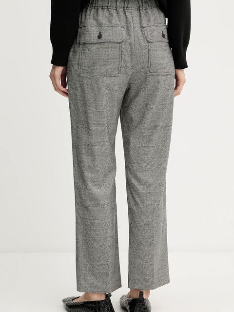 Weekend Max Mara spodnie z wełną HATELEY damskie kolor czarny proste high waist 2525136022600 - zdjęcie produktu nr 2