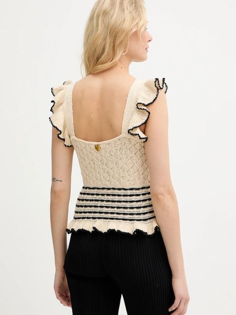 Twinset top z domieszką lnu
