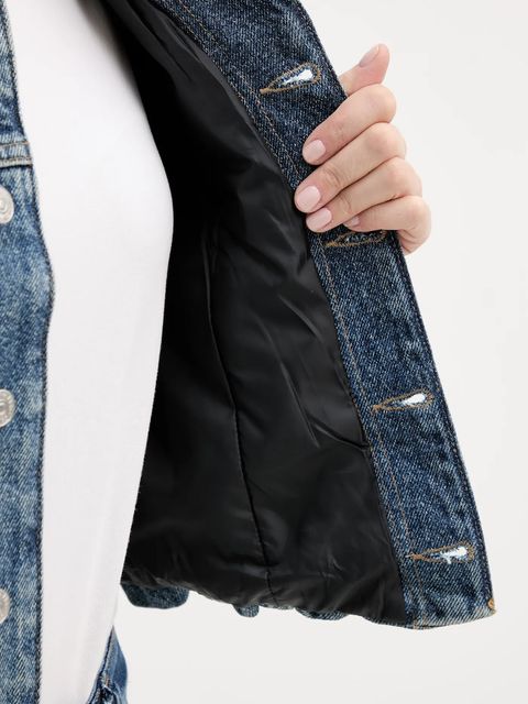 Calvin Klein Jeans kurtka jeansowa bawełniana kolor niebieski przejściowa oversize LV047D725G