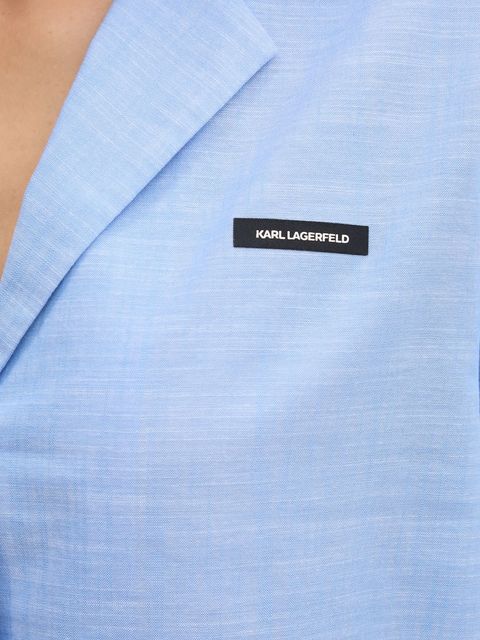 Karl Lagerfeld piżama bawełniana kolor niebieski bawełniana A1W45004