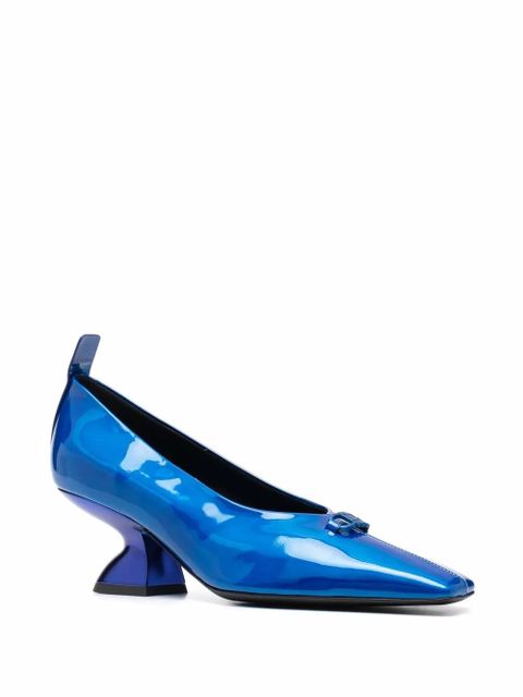 Ferragamo F heel leather pumps - Blue - zdjęcie produktu nr 2