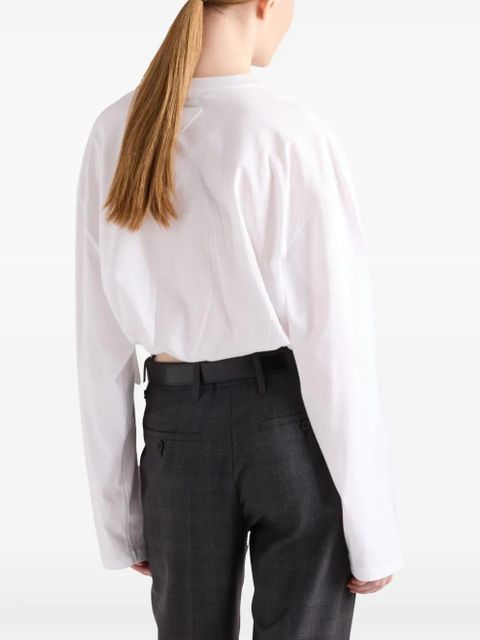 Prada long-sleeved jersey T-shirt - White