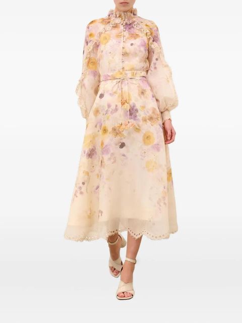 ZIMMERMANN Memento embroidered midi skirt - Neutrals - zdjęcie produktu nr 1