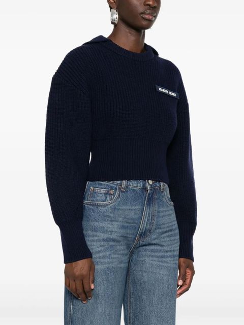 Marine Serre sailor-collar sweater - Blue