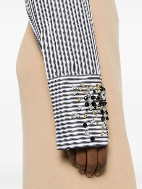Sportmax embellished striped shirt - White
