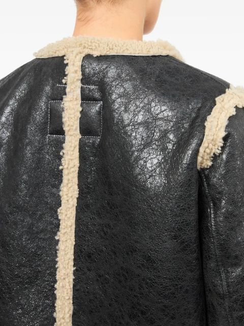 MM6 Maison Margiela leather shearling-panels jacket - Black - zdjęcie produktu nr 2