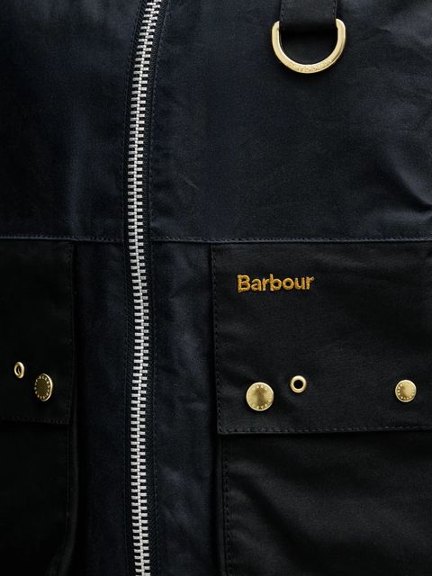 Barbour kurtka bawełniana Kearton kolor granatowy przejściowa LWX1518