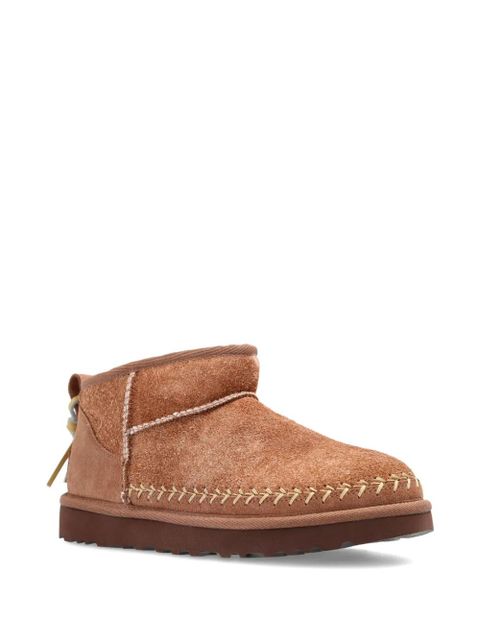 UGG mini Biarritz suede-leather stitched boots - Brown - zdjęcie produktu nr 2