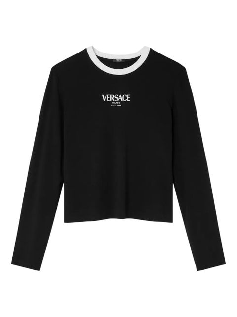 Versace logo-detail long-sleeve top - Black - zdjęcie produktu nr 1