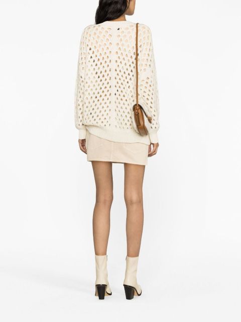 ISABEL MARANT Tane crochet wool-blend jumper - Neutrals
