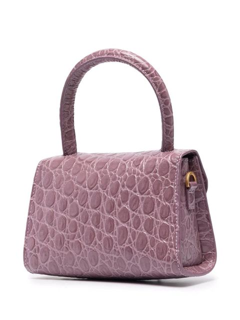 BY FAR croc-effect top-handle tote - Purple