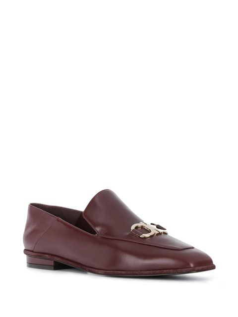 Ferragamo Gancini square-toe loafers - Red