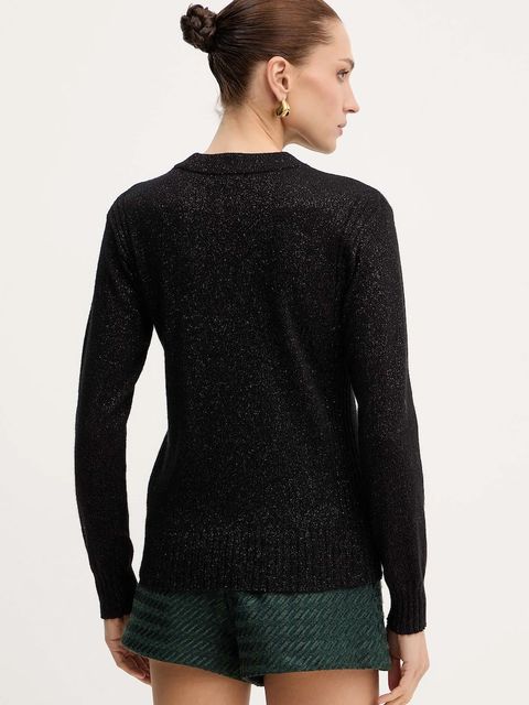 Armani Exchange sweter z dodatkiem wełny damski kolor czarny lekki XW001164 AF16181