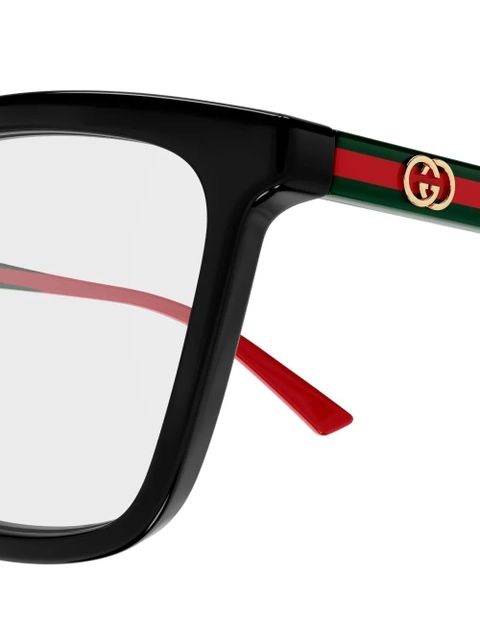 Gucci Eyewear stripe cat-eye glasses - Black