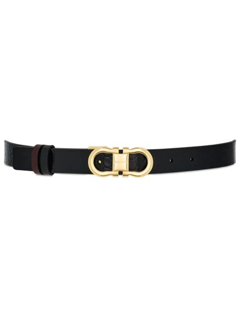 Ferragamo Gancini-buckle leather belt - Black - zdjęcie produktu nr 1