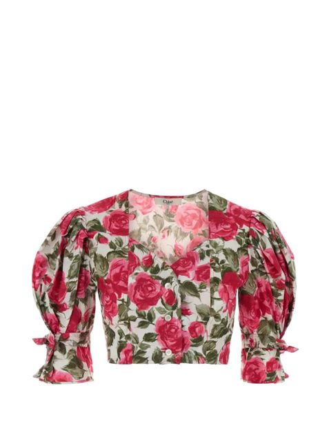 Chloé floral print cropped blouse - Red - zdjęcie produktu nr 1