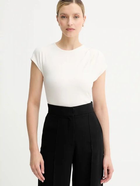 Calvin Klein t-shirt damski kolor beżowy LV047B275G