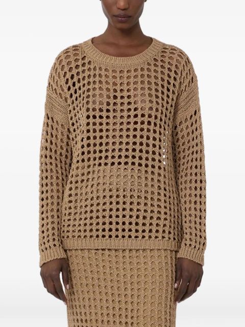 Max Mara open knit long-sleeved top - Neutrals