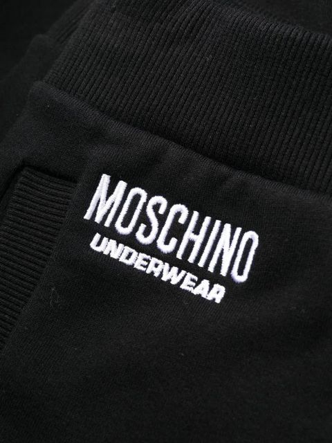 Moschino logo-print cotton track pants - Black