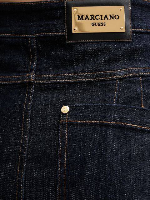 Marciano by Guess spódnica jeansowa KYLIE kolor granatowy midi prosta 5YGD13 7347A