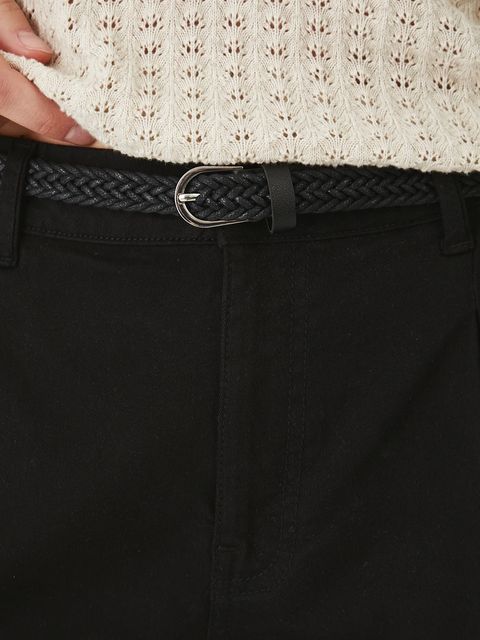 Medicine szorty damskie kolor czarny gładkie medium waist