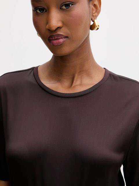 Silvian Heach t-shirt OREILLE damski kolor brązowy GPA25530BL