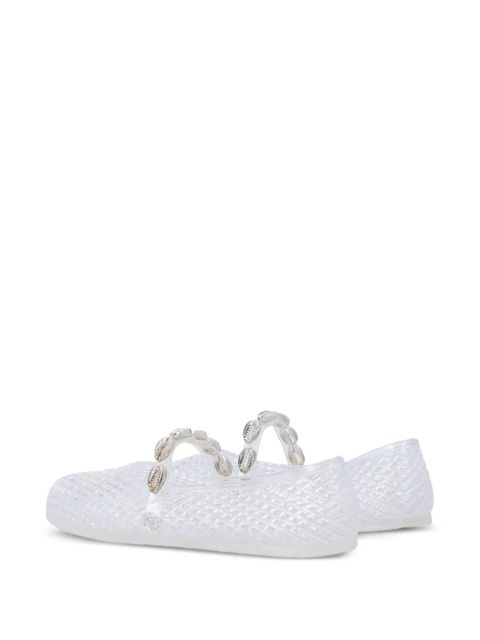 Ancient Greek Sandals shell embellished ballet flats - White