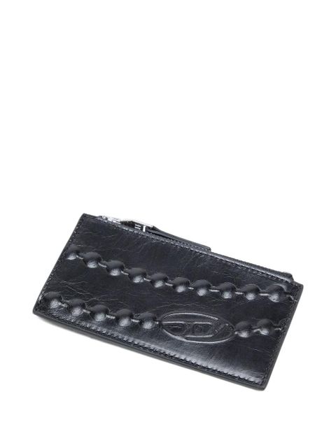 Diesel embossed zip card case - Black