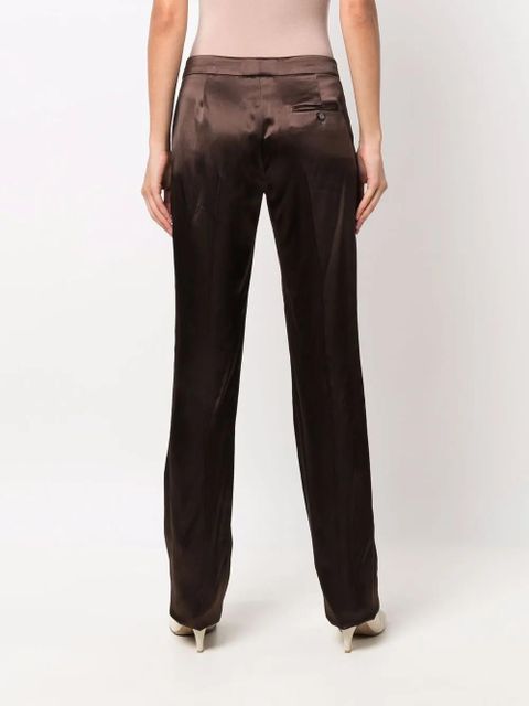 Alexander McQueen glossy finish straight-legged trousers - Brown