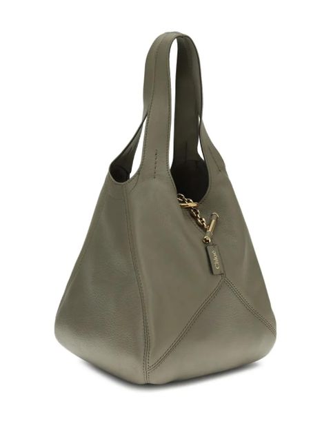 Chloé small Balloon logo-patch shoulder bag - Green