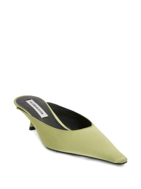 Victoria Beckham 45mm Sloan pointed-toe satin mules - Green