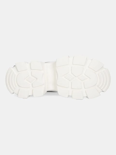 GOE workery skórzane damskie kolor beżowy na platformie SS2N4055 WHITE