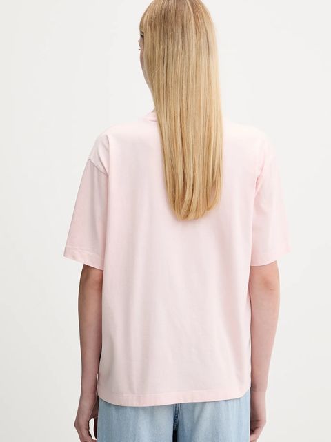 Guess Jeans t-shirt bawełniany damski kolor różowy W5YI25 K8HM0