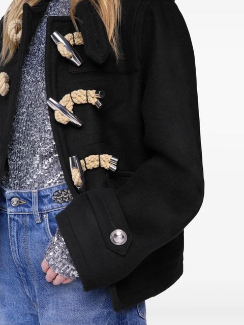 Rabanne toggle-fastening hooded jacket - Black